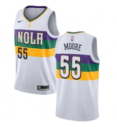 Youth Nike New Orleans Pelicans #55 E'Twaun Moore Swingman White NBA Jersey - City Edition