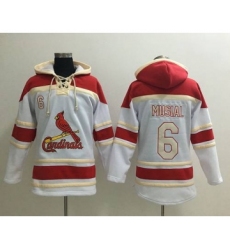 Men's St. Louis Cardinals #6 Stan Musial Retired White Baseball MLB Hoodie