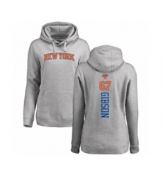 Basketball Women's New York Knicks #67 Taj Gibson Ash Backer Pullover Hoodie