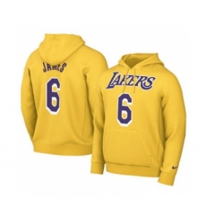 Men's Los Angeles Lakers #7 Carmelo Anthony 2021 Yellow Pullover Basketball Hoodie