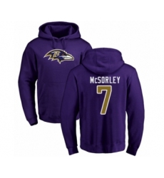 Football Baltimore Ravens #7 Trace McSorley Purple Name & Number Logo Pullover Hoodie