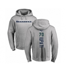 Football Seattle Seahawks #70 Mike Iupati Ash Backer Pullover Hoodie