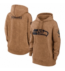 Women's Seattle Seahawks Nike Brown 2023 Salute to Service Pullover Hoodie
