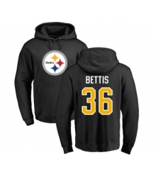 Football Pittsburgh Steelers #36 Jerome Bettis Black Name & Number Logo Pullover Hoodie