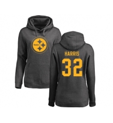 Football Women's Pittsburgh Steelers #32 Franco Harris Ash One Color Pullover Hoodie