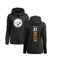 Football Women's Pittsburgh Steelers #83 Heath Miller Black Backer Pullover Hoodie