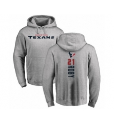 Football Houston Texans #21 Bradley Roby Ash Backer Pullover Hoodie