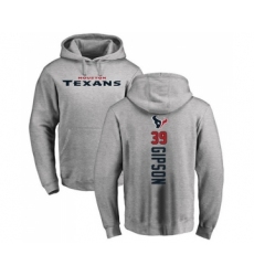 Football Houston Texans #39 Tashaun Gipson Ash Backer Pullover Hoodie