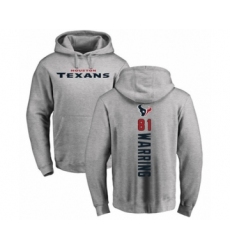 Football Houston Texans #81 Kahale Warring Ash Backer Pullover Hoodie