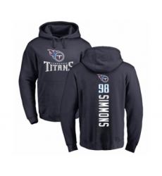 Football Tennessee Titans #98 Jeffery Simmons Navy Blue Backer Pullover Hoodie