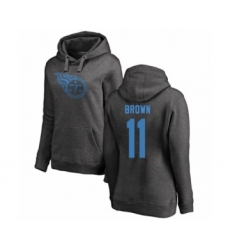 Football Women's Tennessee Titans #11 A.J. Brown Ash One Color Pullover Hoodie