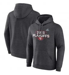 Men's San Francisco 49ers Heather Charcoal 2023 Playoffs Fleece Pullover Hoodie