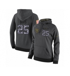 Football Women's Chicago Bears #25 Mike Davis Stitched Black Anthracite Salute to Service Player Performance Hoodie