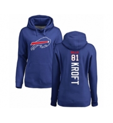 Football Women's Buffalo Bills #81 Tyler Kroft Royal Blue Backer Pullover Hoodie