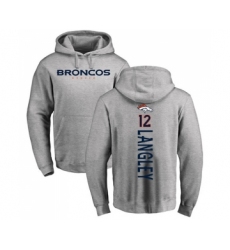Football Denver Broncos #12 Brendan Langley Ash Backer Pullover Hoodie