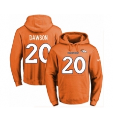 Football Men's Denver Broncos #20 Duke Dawson Orange Name & Number Pullover Hoodie