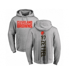 Football Cleveland Browns #97 Anthony Zettel Ash Backer Pullover Hoodie