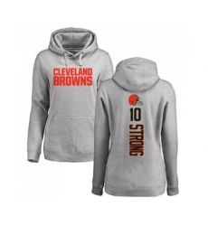 Football Women's Cleveland Browns #10 Jaelen Strong Ash Backer Pullover Hoodie