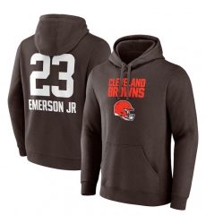 Men's Cleveland Browns #23 Martin Emerson Jr. Brown Team Wordmark Player Name & Number Pullover Hoodie