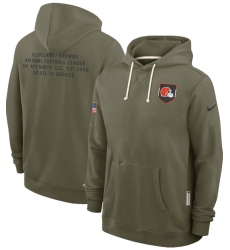 Men's Cleveland Browns Olive 2025 Salute to Service Pullover Hoodie