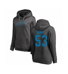Football Women's Carolina Panthers #53 Brian Burns Ash One Color Pullover Hoodie