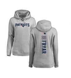 Football Women's New England Patriots #80 Irving Fryar Ash Backer Pullover Hoodie