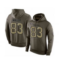 Football Men's Oakland Raiders #83 Darren Waller Green Salute To Service Pullover Hoodie