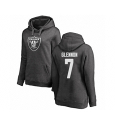 Football Women's Oakland Raiders #7 Mike Glennon Ash One Color Pullover Hoodie