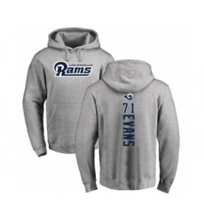 Football Los Angeles Rams #71 Bobby Evans Ash Backer Pullover Hoodie