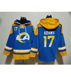 Men's Los Angeles Rams #17 Davante Adams Blue Ageless Must-Have Lace-Up Pullover Hoodie