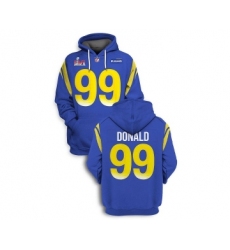Men's Los Angeles Rams #99 Aaron Donald 2022 Royal Super Bowl LVI Pullover Hoodie