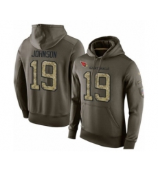 Football Arizona Cardinals #19 KeeSean Johnson Green Salute To Service Men's Pullover Hoodie
