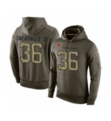 Football Arizona Cardinals #36 D.J. Swearinger SR Green Salute To Service Men's Pullover Hoodie