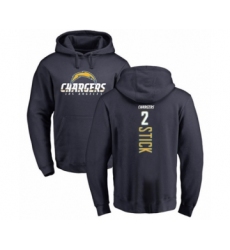 Football Los Angeles Chargers #2 Easton Stick Navy Blue Backer Pullover Hoodie