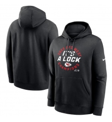 Men's Kansas City Chiefs Black 2023 AFC West Division Champions Locker Room Trophy Collection Pullover Hoodie