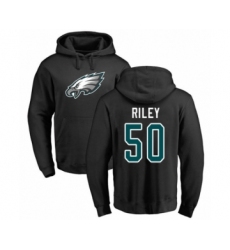 Philadelphia Eagles #50 Duke Riley Black Name & Number Logo Pullover Hoodie