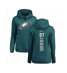 Women's Philadelphia Eagles #97 Malik Jackson Green Backer Pullover Hoodie