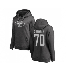 Football Women's New York Jets #70 Kelechi Osemele Ash One Color Pullover Hoodie