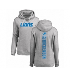 Football Women's Detroit Lions #88 T.J. Hockenson Ash Backer Pullover Hoodie
