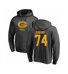 Football Green Bay Packers #74 Elgton Jenkins Ash One Color Pullover Hoodie