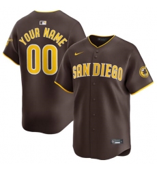 Men's San Diego Padres Customized Brown 2024 Away Limited Stitched Jersey