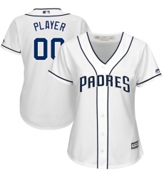 Women's San Diego Padres Majestic White 2017 Cool Base Custom Baseball Jersey