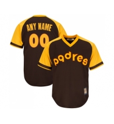 Youth San Diego Padres Customized Replica Brown Alternate Cooperstown Cool Base Baseball Jersey