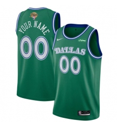 Men's Dallas Mavericks Active Player Custom Green 2024 Finals Classic Edition Stitched Basketball Jersey