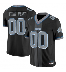 Men's Detroit Lions Customized Black 2025 F.U.S.E. 'Motor City Racing Edition' Vapor Limited Stitched Jersey
