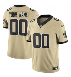 Men's New Orleans Saints Active Player Custom Gold 2025 F.U.S.E. Alternate Vapor Limited Football Stitched Jersey