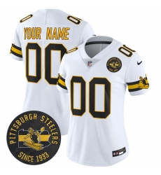 Women's Pittsburgh Steelers Throwback 1933 Patch white Vapor Limited All Stitched Jersey