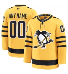 Men's Pittsburgh Penguins Active Player Custom Gold 2025 Alternate Stitched Hockey Jersey