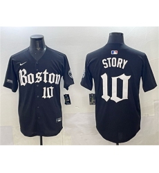 Men's Boston Red Sox #10 Trevor Story Black Gothic Vapor Limited Stitched Baseball Jersey
