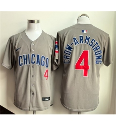 Men's Chicago Cubs #4 Pete Crow-Armstrong Gray Limited Stitched Baseball Jersey